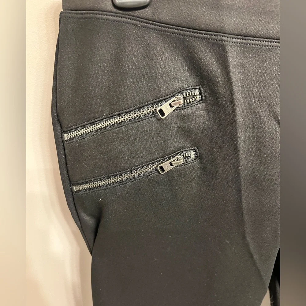 Express Women's Black Faux Leather Mid Rise Leggings Size M - Picture 3 of 5